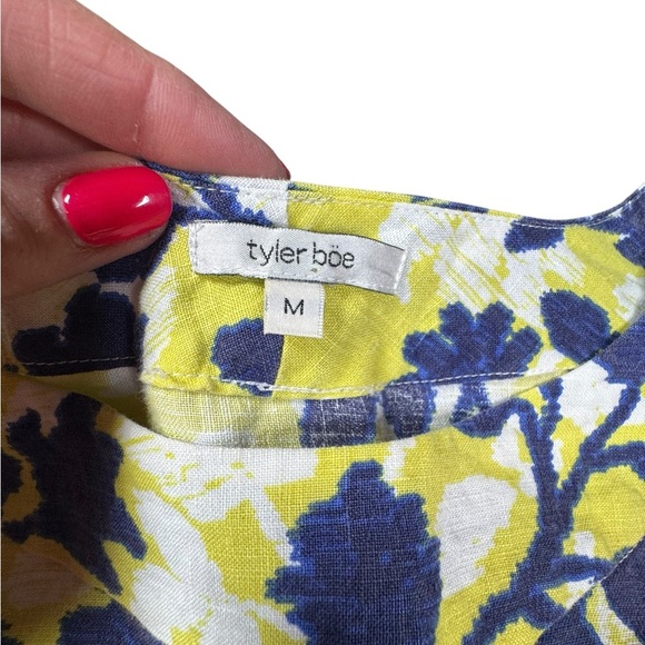 Tyler Boe Linen Floral Tunic Dress - Size M - 100% Linen Spring Vacation B199 - Picture 5 of 10